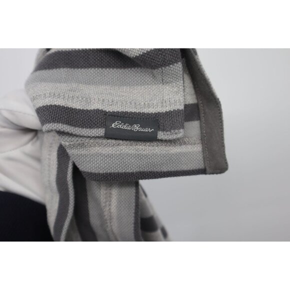 Eddie Bauer Mens Striped Gray Polo Shirt TXL 100% Cotton Short Sleeve - Picture 3 of 13